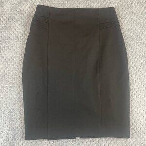 Express Women Pencil Skirt Size 0 Black Stretch Hip Detail Modern Career Capsule